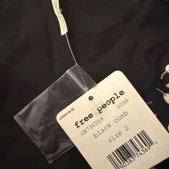 NWT Free People Coryn Mini Dress – Black Combo Floral Boho (sz 2) 345 - Picture 6 of 9